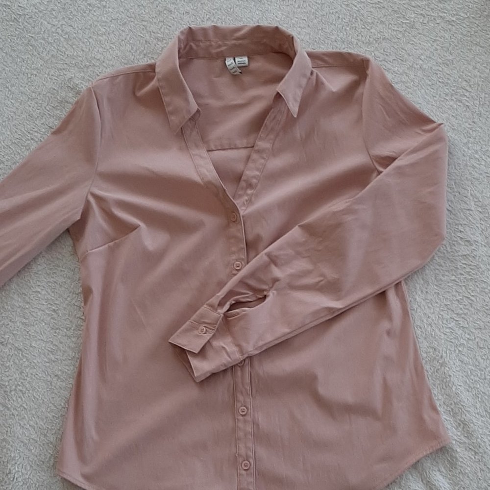 Elle Pink Formal Long Sleeved Button Up Shirt